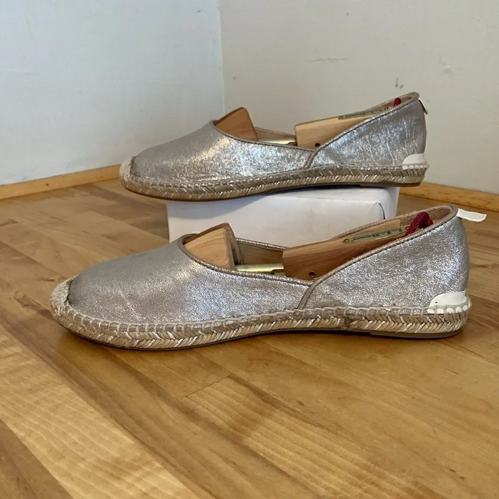 Rag & Bone Taupe Shimmer Slip On Jute Espadrille Shoes Size EU 39/ US 9